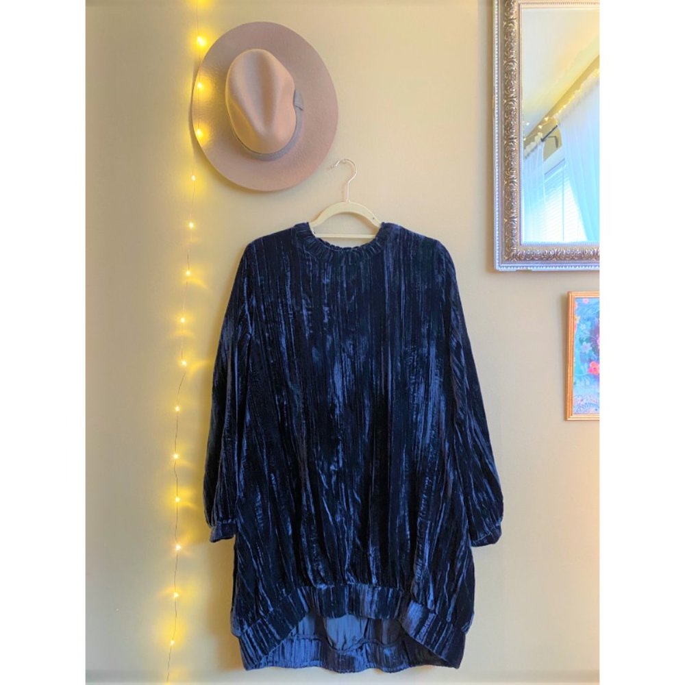 Zara - Blue Velvet Dress